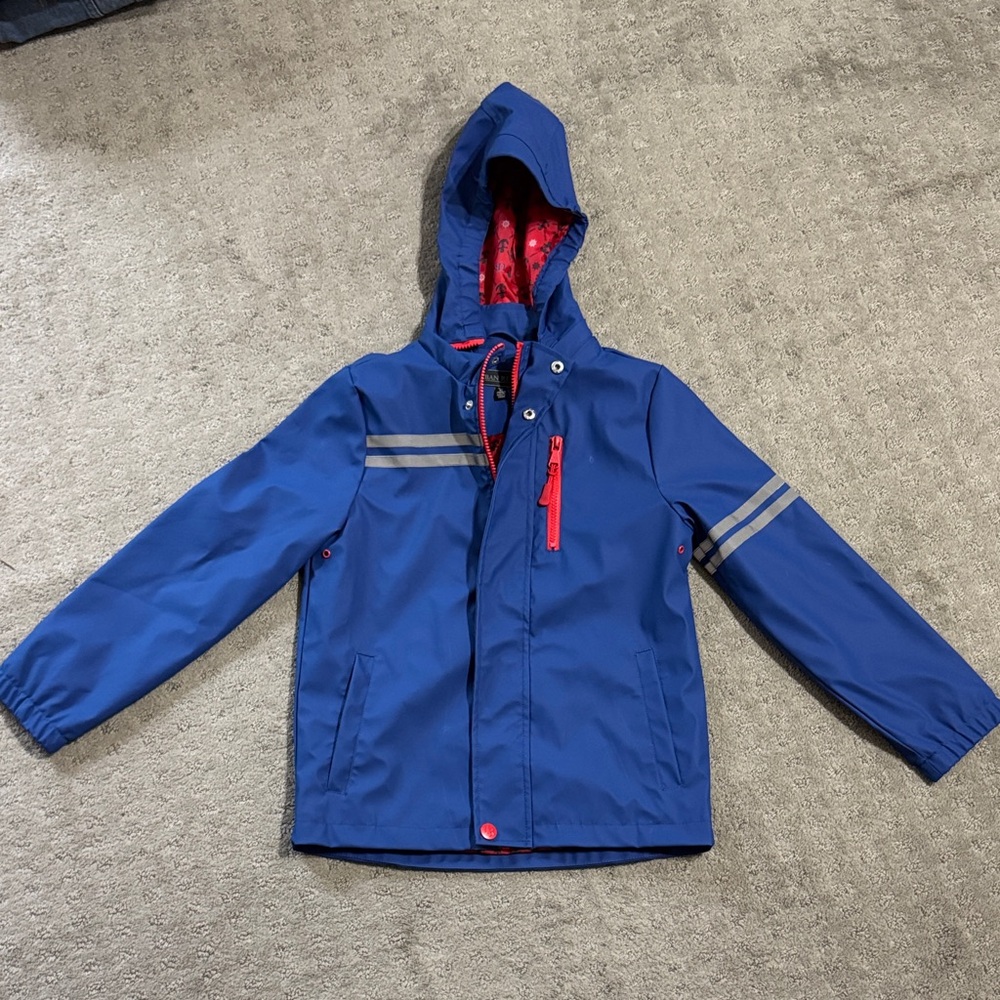 Blue Kids Rain Jacket with Hood Youth Medium (10/12)